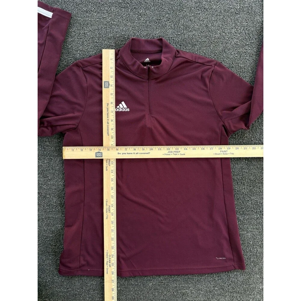 Adidas Climacool Men’s Large Maroon 1/4 Quarter Zip Long Sleeve Training Top
